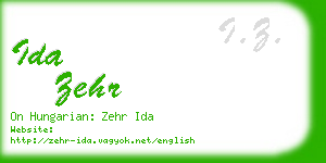 ida zehr business card